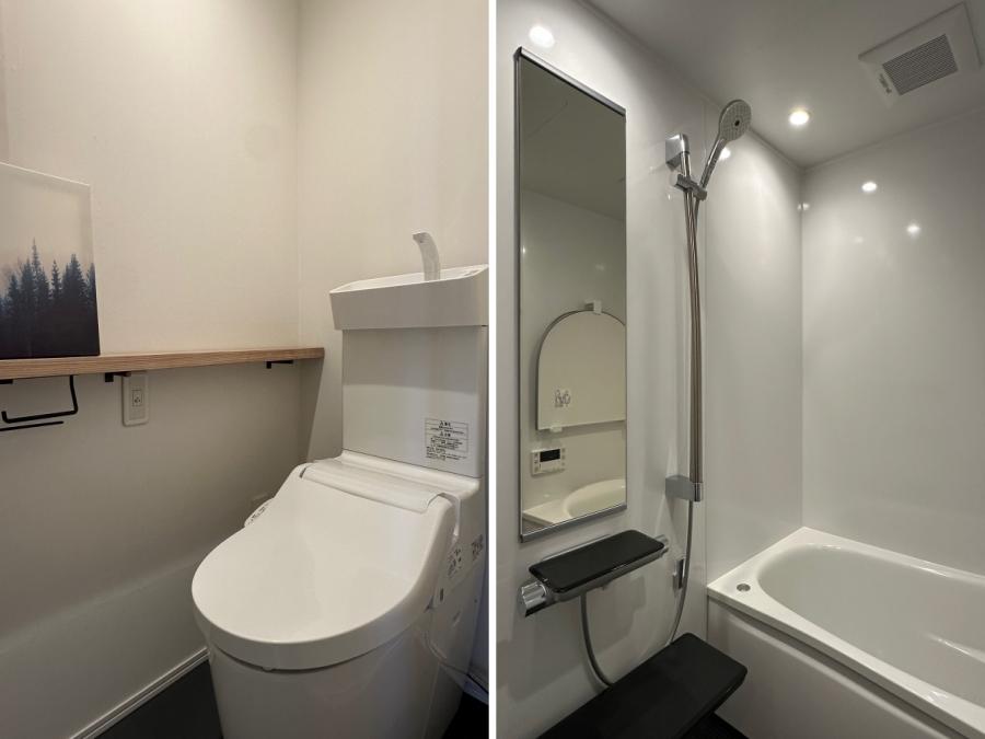 横須賀市武三丁目の売買物件/左：トイレ｜右：風呂