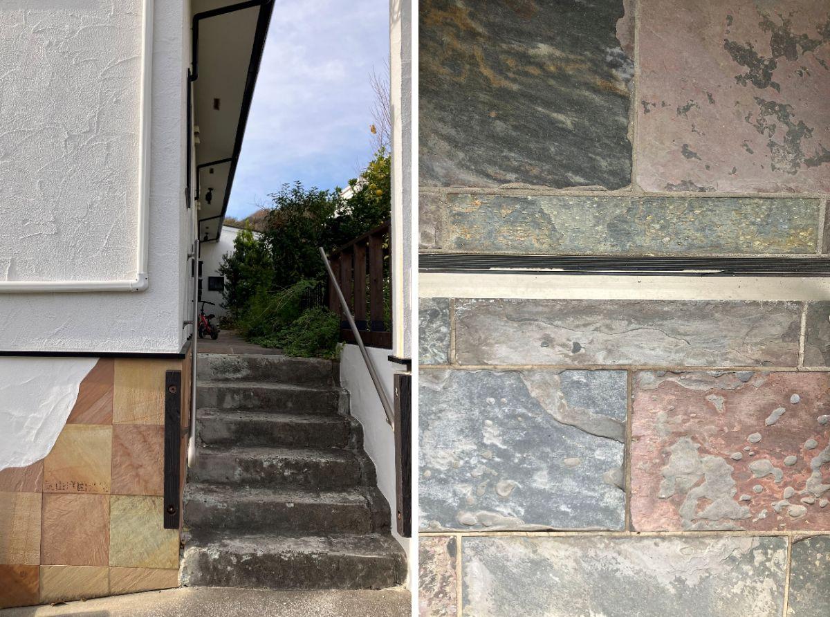 三浦郡葉⼭町堀内 の賃貸物件/共用部｜なんとなく普通じゃないぞと感じさせる素材感。