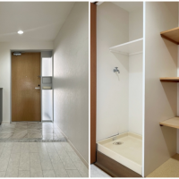 逗子市小坪五丁目の売買物件/玄関│洗濯機置き場と収納