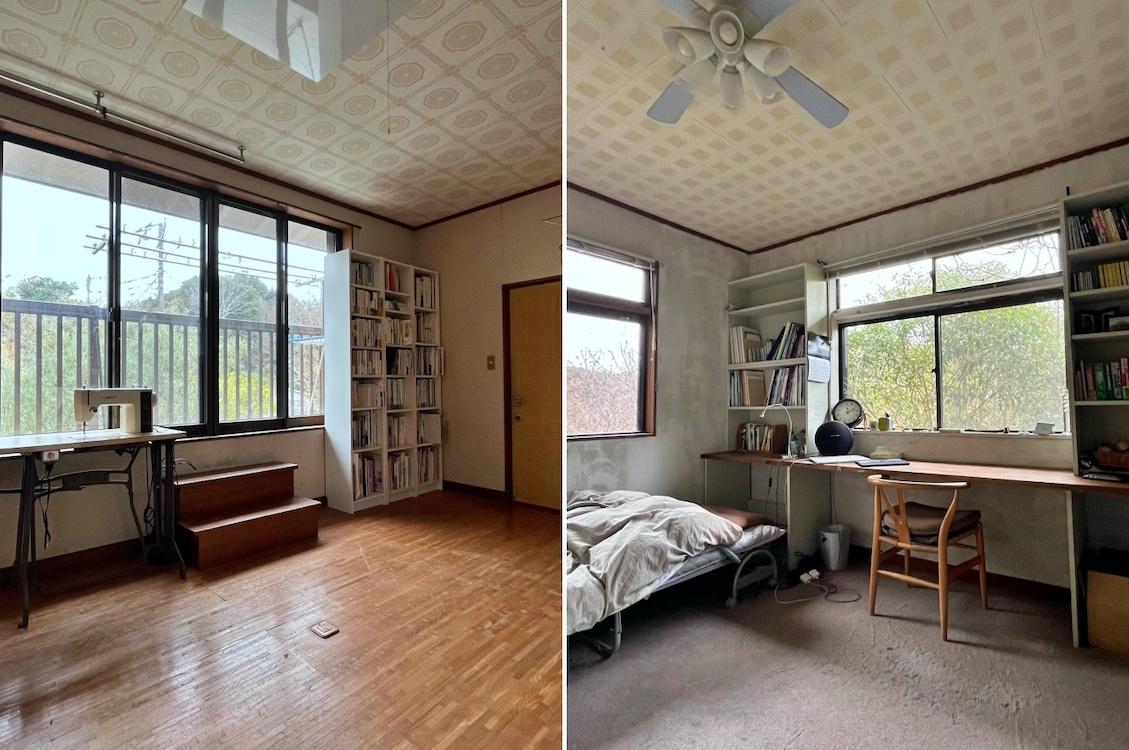 鎌倉市笛田五丁目の売買物件/左：2階リビングは家族みんなが出会う場所｜右：洋室8帖は個室