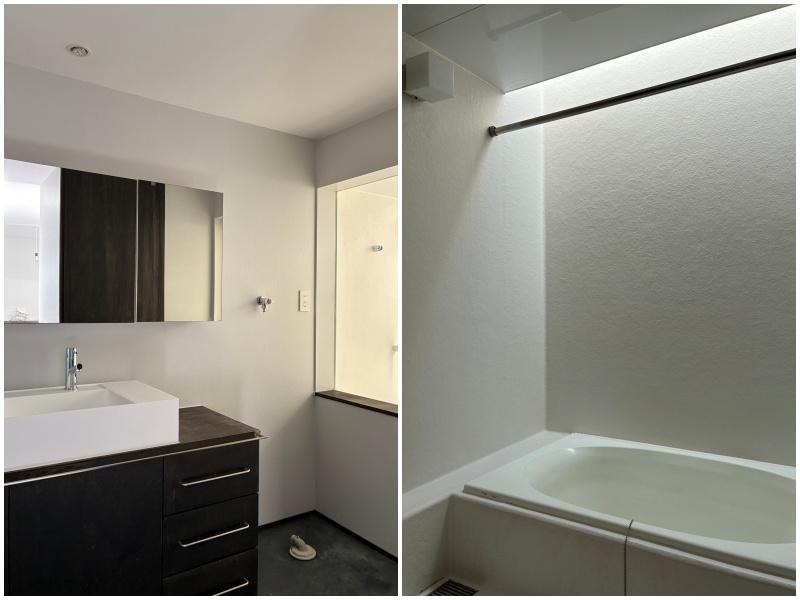 茅ヶ崎市浜竹二丁目の賃貸物件/洗面｜浴室は天窓があります