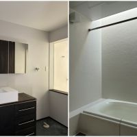 茅ヶ崎市浜竹二丁目の賃貸物件/洗面｜浴室は天窓があります