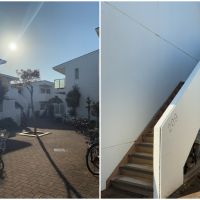 藤沢市辻堂六丁目の賃貸物件/共用部｜自転車や子どもの遊び道具などがゆるく置かれています。階段はこの部屋専用