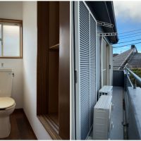 鎌倉市材木座三丁目の賃貸物件/左：2階トイレ｜右：2階バルコニー