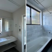 鎌倉市笛田六丁目の売買物件/左：洗面｜右：浴室