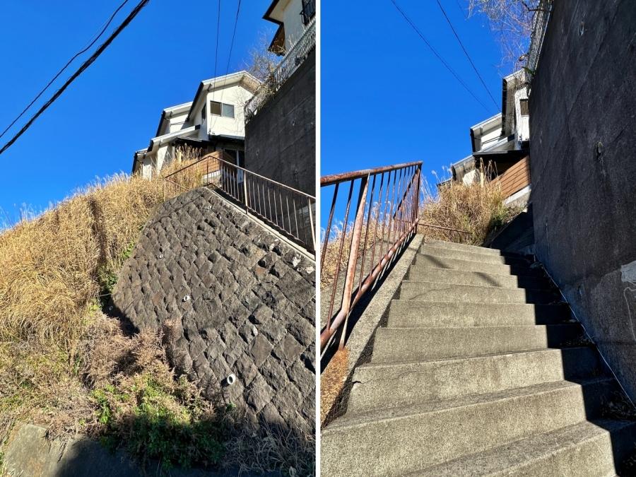 鎌倉市笛田六丁目の売買物件/家までの階段はまあまあ急です