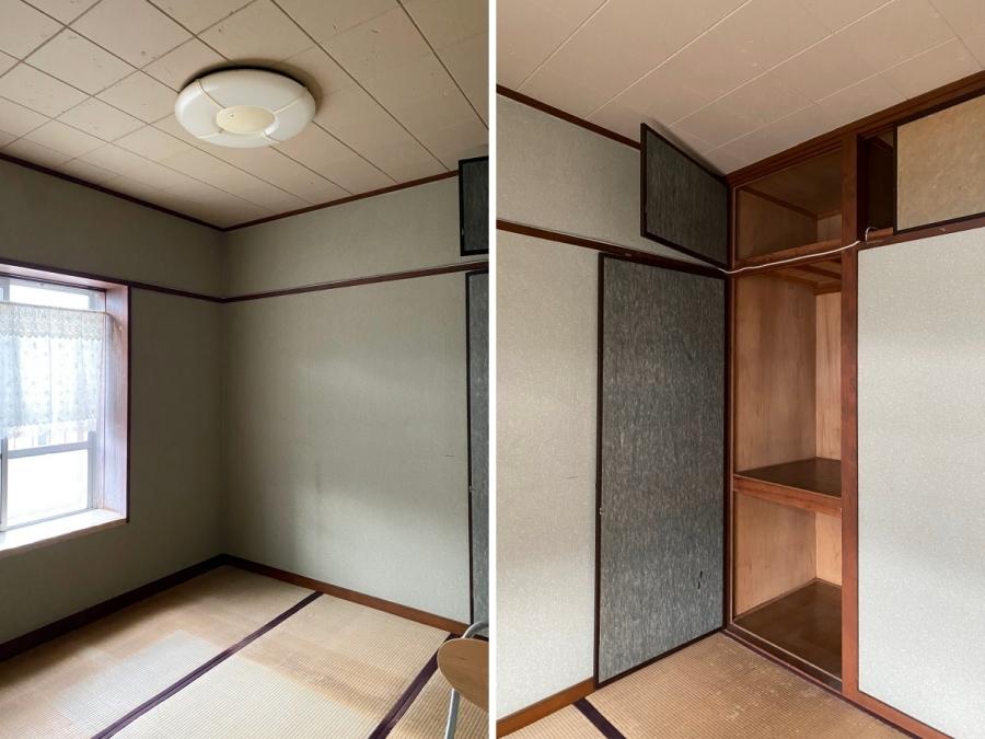 大磯町生沢の賃貸物件/改修前のキッチン横の和室｜押入れと壁で南側の和室とは完全に分かれていました