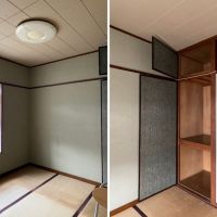 大磯町生沢の賃貸物件/改修前のキッチン横の和室｜押入れと壁で南側の和室とは完全に分かれていました