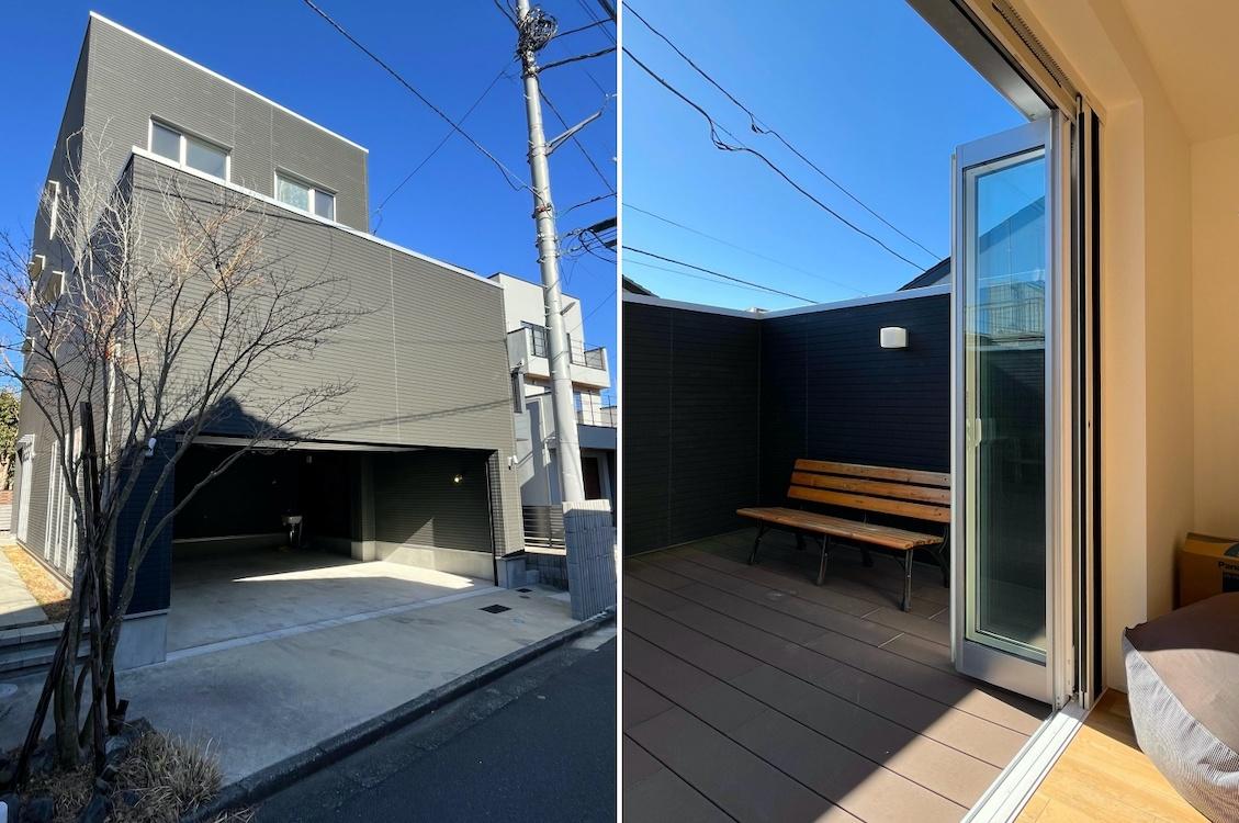 鎌倉市坂ノ下の売買物件/左：建物外観｜右：2階バルコニー