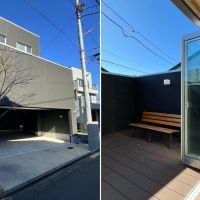 鎌倉市坂ノ下の売買物件/左：建物外観｜右：2階バルコニー