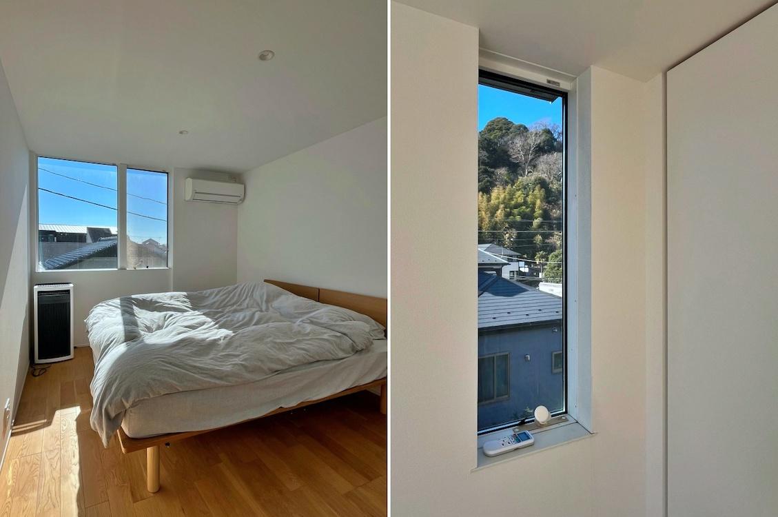 鎌倉市坂ノ下の売買物件/左：3階個室｜右：この部屋もスリット窓が効いている