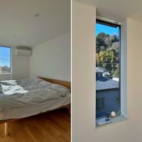 鎌倉市坂ノ下の売買物件/左：3階個室｜右：この部屋もスリット窓が効いている