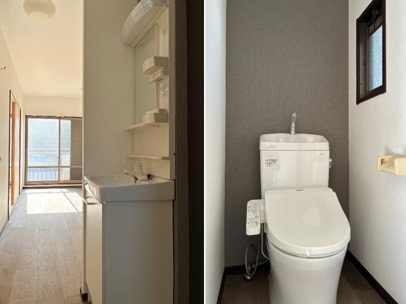 葉山町堀内の賃貸物件/水まわり｜洗面化粧台もトイレもきれいな状態