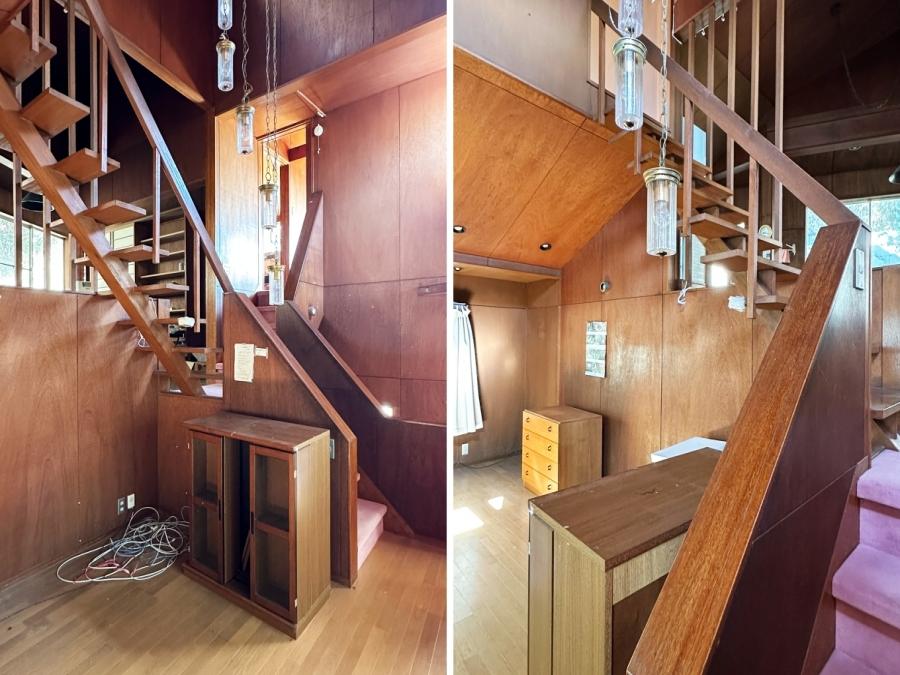 鎌倉市七里ガ浜東五丁目の売買物件/枝分かれする空間を繋ぐ階段｜形や角度や構成もいい