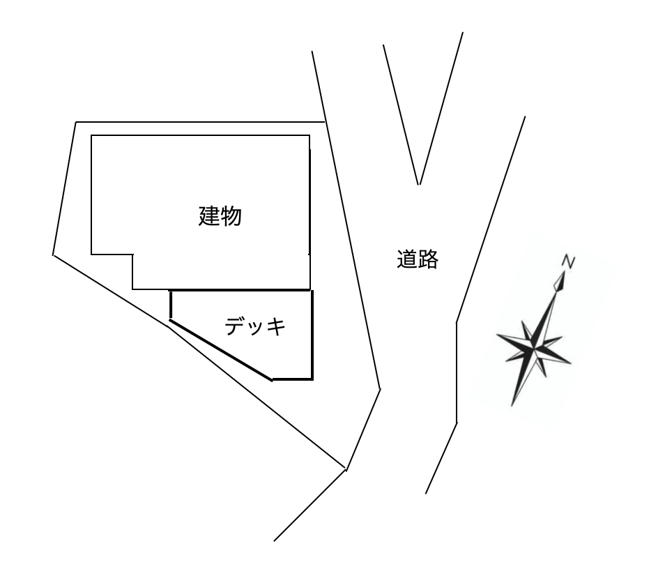 葉山町堀内の売買物件/敷地と道路の関係