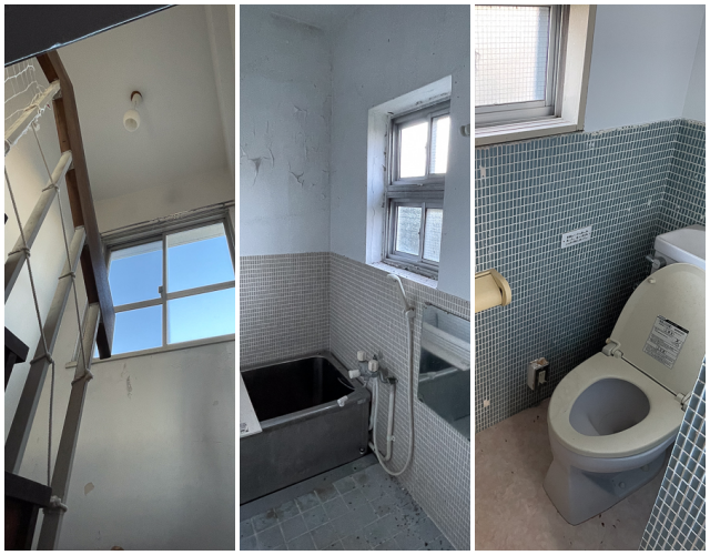 鎌倉市津西の売買物件/社員寮｜トイレ、風呂場のタイルがかわいらしい