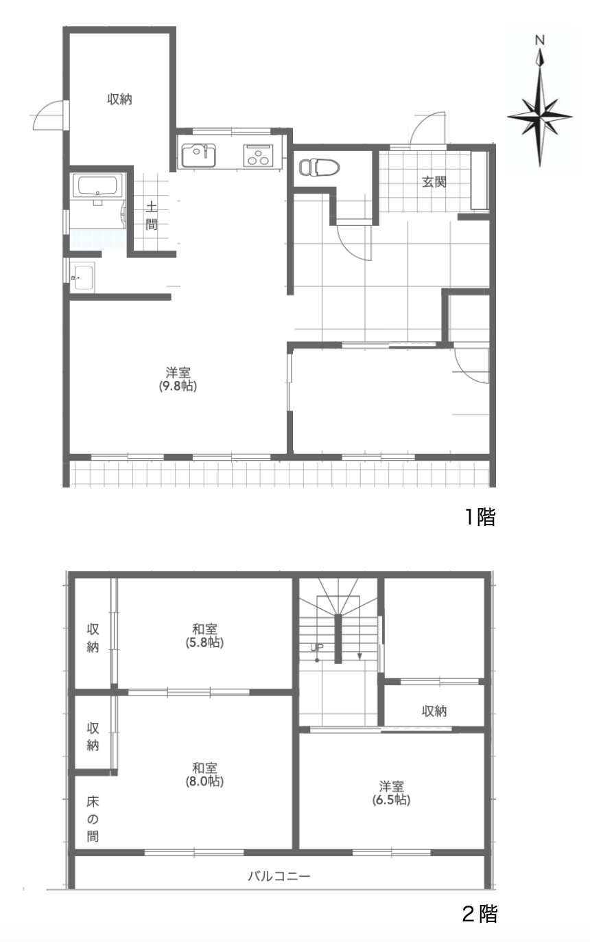 鎌倉市津西の売買物件/標準の1世帯分の間取りです