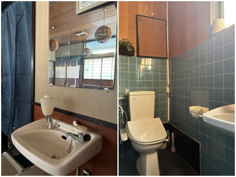 鎌倉市大町二丁目の賃貸物件/トイレ横の洗面｜トイレは洋式になっています