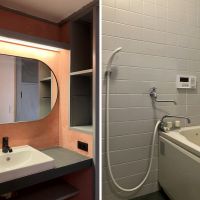 鎌倉市梶原五丁目の賃貸物件/洗面所｜風呂｜広々したワイドな洗面所。ふろは給湯器を更新し、内装を綺麗に。