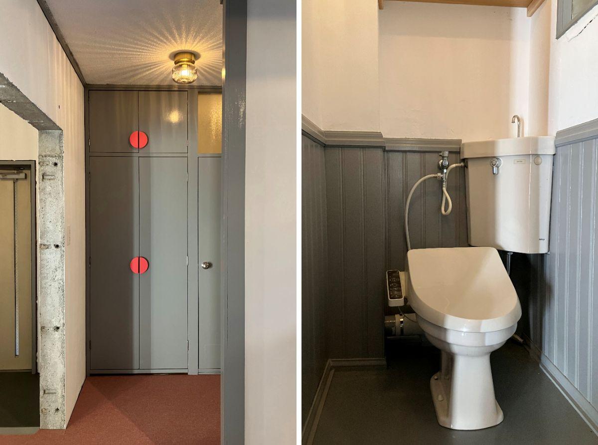 鎌倉市梶原五丁目の賃貸物件/収納｜トイレ｜既存の収納は取っ手を変えてポップに。