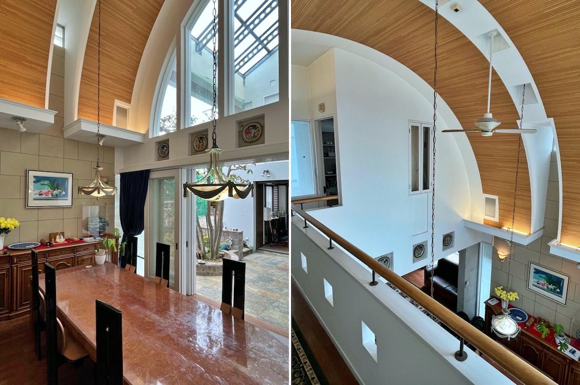 鎌倉市腰越の売買物件/縦位置にしないと高さが伝わりませんね。板張りの天井がとてもやさしい印象を与えてくれます。