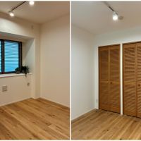 鎌倉市材木座三丁目の売買物件/北側の洋室。収納扉はルーバーで湿気を逃がします