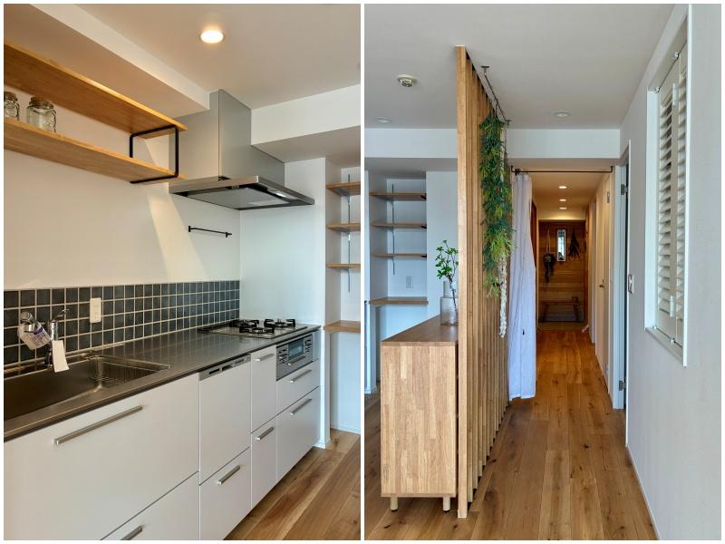 鎌倉市材木座三丁目の売買物件/キッチンはガスコンロ3口にグリル付き。食洗器もあります｜廊下