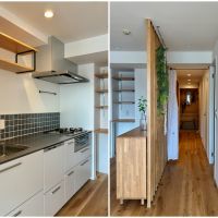 鎌倉市材木座三丁目の売買物件/キッチンはガスコンロ3口にグリル付き。食洗器もあります｜廊下