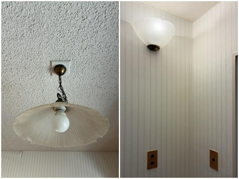 藤沢市辻堂太平台一丁目の賃貸物件/備え付け照明｜レトロなペンダントライトやウォールランプが空間を柔らかく照らしてくれます