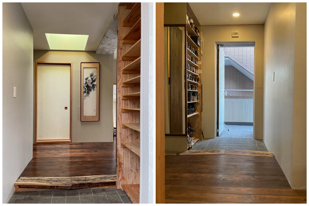 足柄下郡湯河原町吉浜の売買物件/玄関を両方向から見たところ