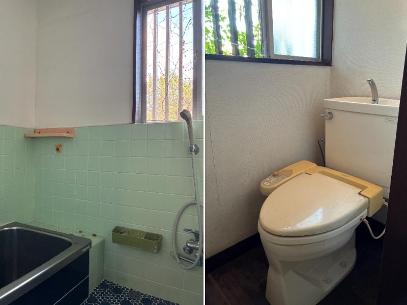 鎌倉市腰越五丁目の売買物件/（左）浴室｜（右）トイレ