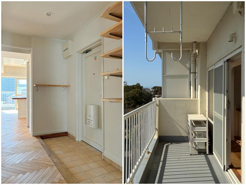 藤沢市鵠沼東の売買物件/玄関まわりもゆとりがあります｜バルコニー