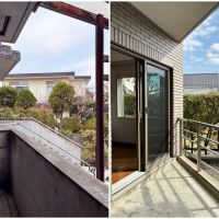 藤沢市片瀬海岸三丁目の賃貸物件/左：北側バルコニー｜右：南側バルコニー