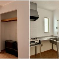 鎌倉市材木座二丁目の賃貸物件/収納は扉がないので工夫を｜キッチンもシンプルなもの