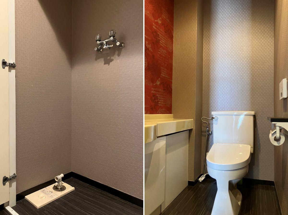 三浦郡葉山町堀内の賃貸物件/洗濯機置場｜トイレ｜洗濯機置場は扉で隠せます。