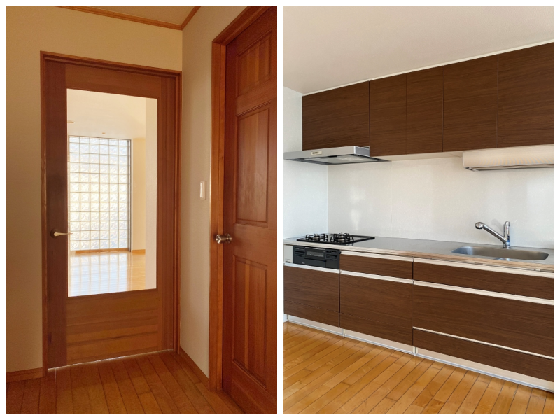 鎌倉市材木座三丁目の賃貸物件/リビングドアのおかげで廊下まで明るい│キッチン