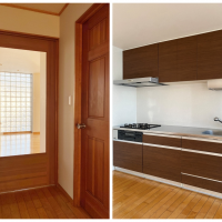 鎌倉市材木座三丁目の賃貸物件/リビングドアのおかげで廊下まで明るい│キッチン