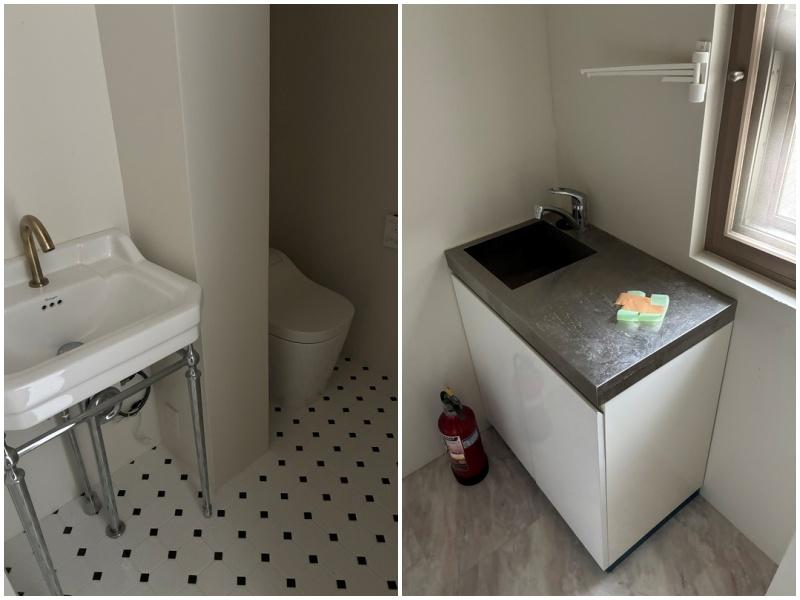 鎌倉市御成町の賃貸物件/トイレ｜小さな給湯室（洗濯機置き場もありました）