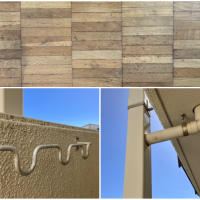 平塚市唐ケ原の売買物件/素材集｜キッチン床、物干しハンガー、バルコニーの角樋。どれも無駄のない美しさ。