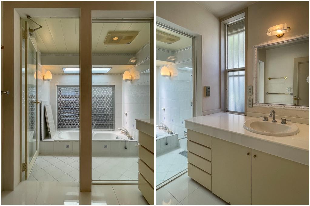 鎌倉市長谷一丁目の売買物件/風呂、洗面は光が差し込み、優雅な気分に