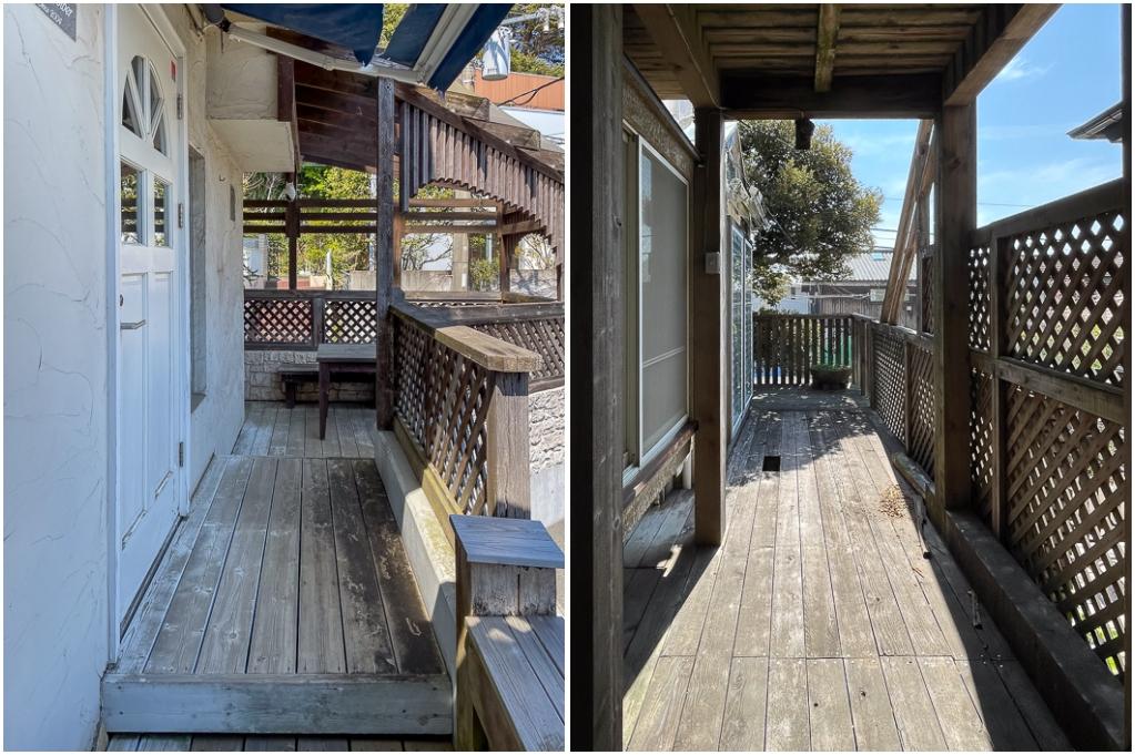 鎌倉市長谷一丁目の売買物件/デッキなど木部は交換が必要です。