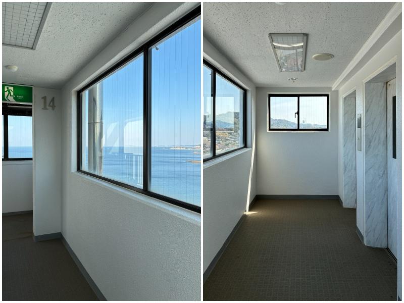 横須賀市秋谷一丁目の売買物件/エレベーターホールからも海見え！