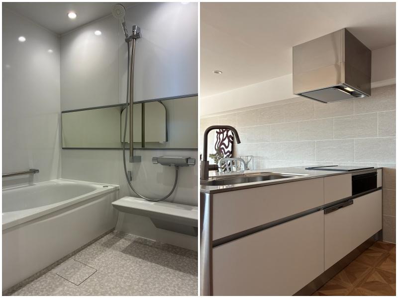 横須賀市秋谷一丁目の売買物件/左：浴室｜右：キッチン