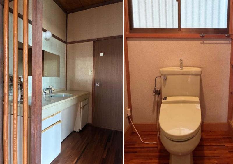 三浦市初声町高円坊の売買物件/左：洗面所｜右：トイレ