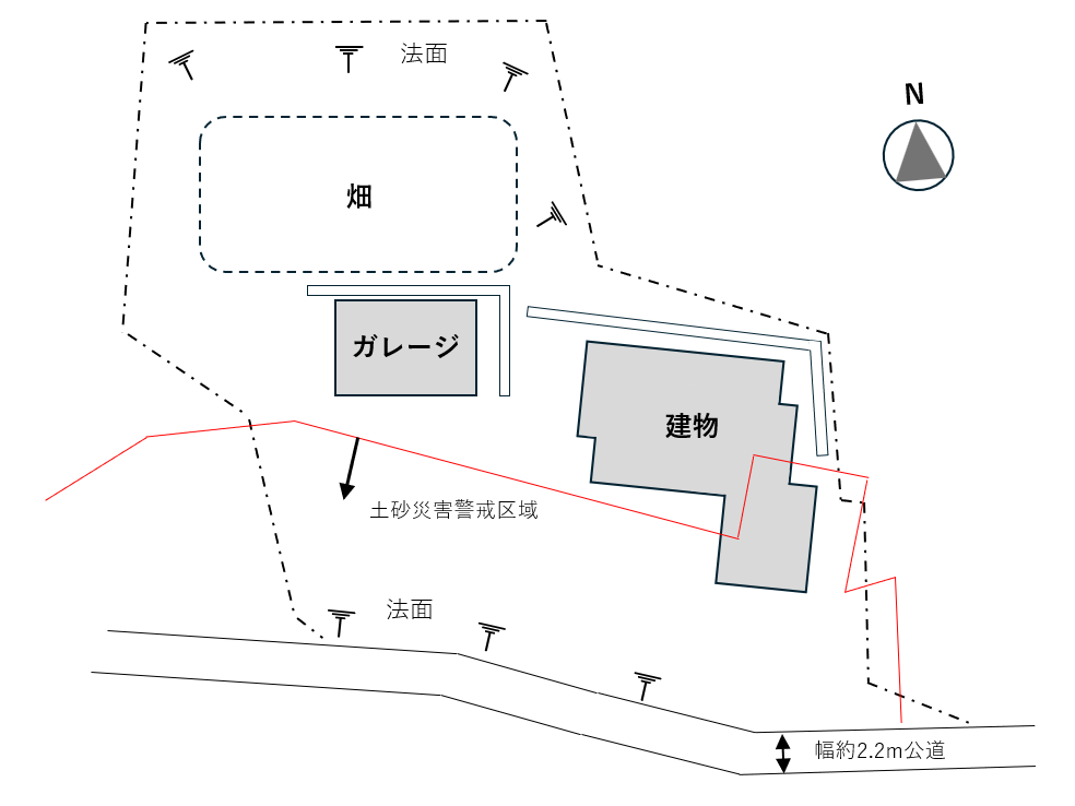 三浦市初声町高円坊の売買物件/敷地概略図｜現況と異なる場合があります