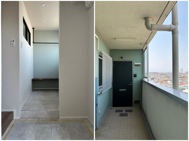 藤沢市鵠沼海岸五丁目の売買物件/玄関｜共用部からの玄関