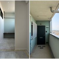 藤沢市鵠沼海岸五丁目の売買物件/玄関｜共用部からの玄関