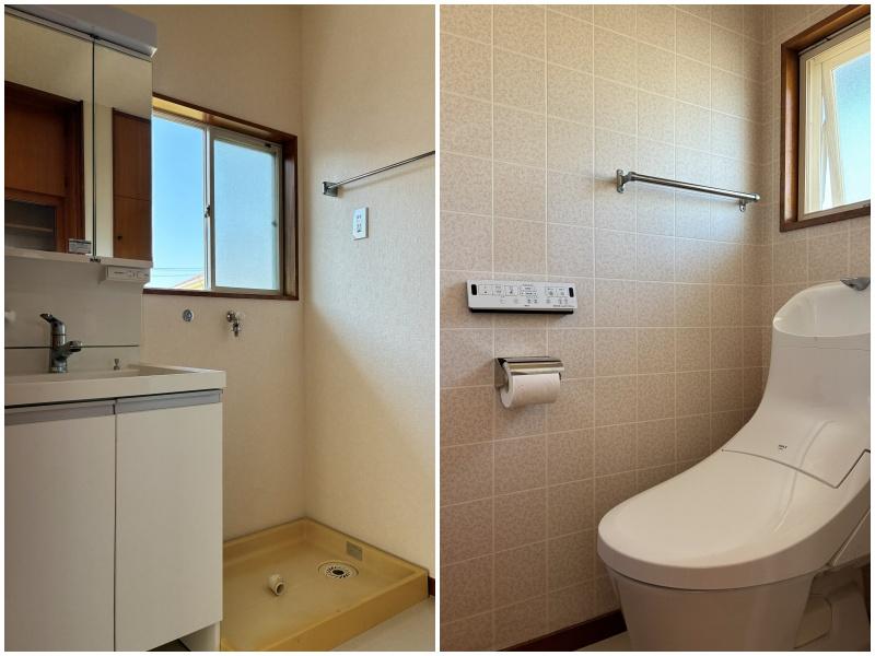 藤沢市辻堂元町三丁目の賃貸物件/左：洗面台｜右：トイレ