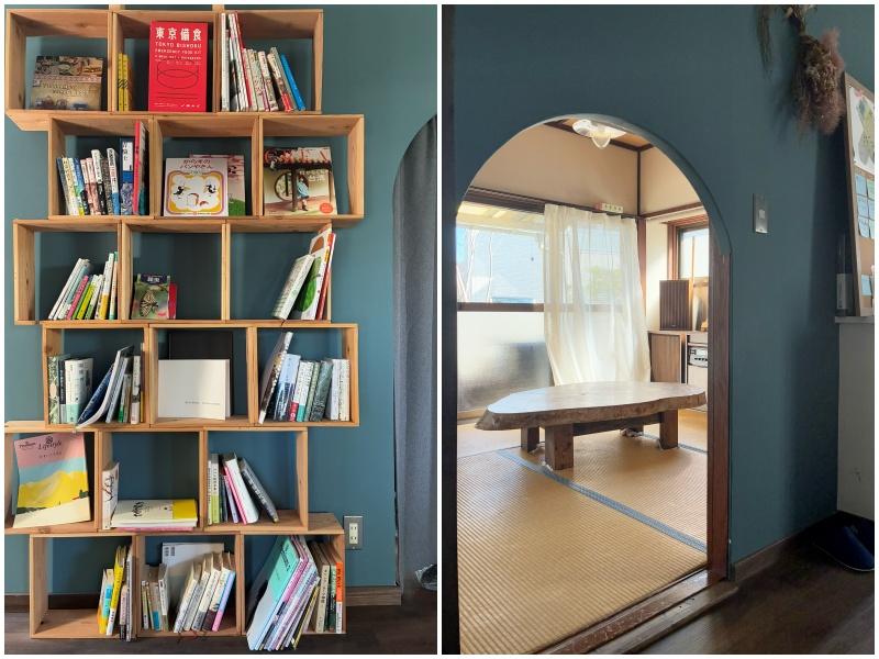 藤沢市辻堂元町三丁目の賃貸物件/左：住人が残した図書スペース｜右：アール壁も可愛らしい