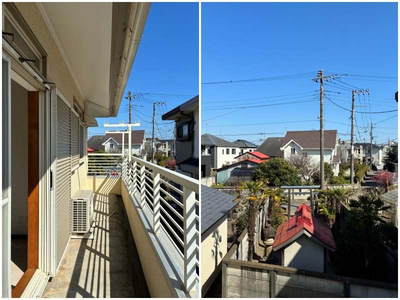 藤沢市辻堂元町三丁目の賃貸物件/バルコニーの正面に小さな神社。日常にちょっとしたご利益がありそうです